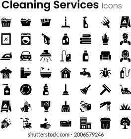 Cleaning service vector icon set