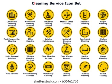 Cleaning Service Vector Icon Set