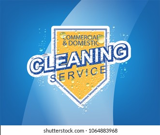 Cleaning Service Vector Identity Template With Realistic Drops