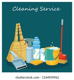 cleaning, service, vector illustration