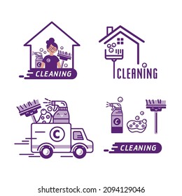 Cleaning Service Vector Illustrations. Household things for cleaning. Housework concept.