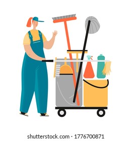 Cleaning Service Vector Image Girl Cleaning Stock Vector (Royalty Free ...