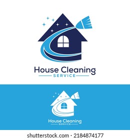Cleaning service vector logo design for Building and House