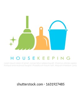 Cleaning service vector logo isolated on white background