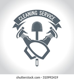 Cleaning Service, Vector Logo, Monochrome