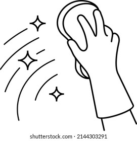 Cleaning service. Vector outline icon.