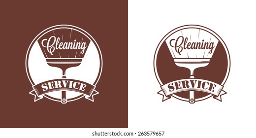 Cleaning Service Vector Vintage Logos on two color