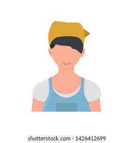 Cleaning service worker color vector icon. Flat design