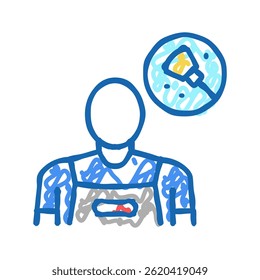 cleaning service worker doodle icon sketch vector. cleaning service worker sign. isolated symbol illustration
