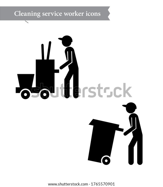 Cleaning service worker icon image vector illustration\
design \
