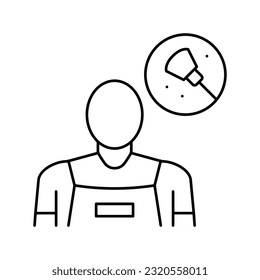 cleaning service worker line icon vector. cleaning service worker sign. isolated contour symbol black illustration