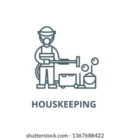 Cleaning service,houskeeping  line icon, vector. Cleaning service,houskeeping  outline sign, concept symbol, flat illustration