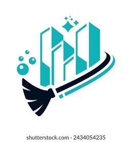 plantilla de vector de diseño de logotipo de construcción de servicios de limpieza