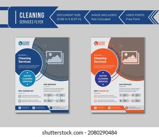 Cleaning Services Business Flyer, Cleaning Services Flyer Template Design In Vector