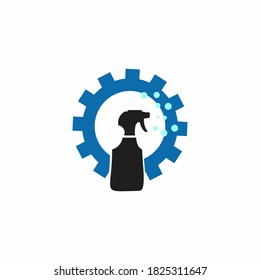 Cleaning Services Business logo design, Eco-Friendly Concept for Interior, home cleaning technology and Building stock illustration