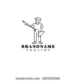 servicios de limpieza logotipo de dibujos animados plantilla de diseño de iconos negro ilustración vectorial moderna