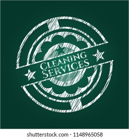 Cleaning Services chalkboard emblem on black board