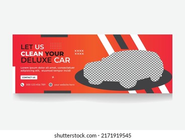 Cleaning services cover design and web banner design template carwash services