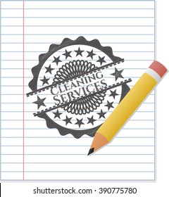 Cleaning Services draw with pencil effect