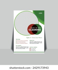 Cleaning services flyer design template.