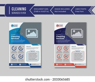 Cleaning Services Flyer Template Design, Professional Cleaning Services Business Flyer Template Design In EPS Vector