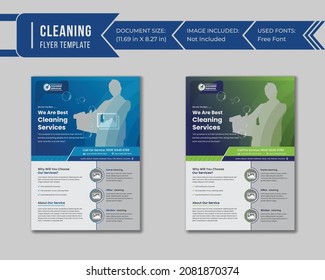 cleaning services flyer template design, offices and home cleaning services flyer