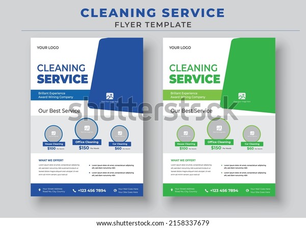 Cleaning Services Flyer Template, Poster
brochure design, Vector Editable and Print
ready