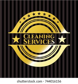 Cleaning Services gold badge or emblem