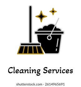 Cleaning Services Icon. Janitorial, Disinfection, and Sanitary Solutions Symbol