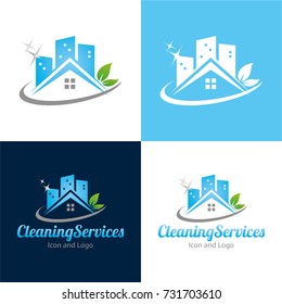 Cleaning Services Icon And Logo - Vector Illustration