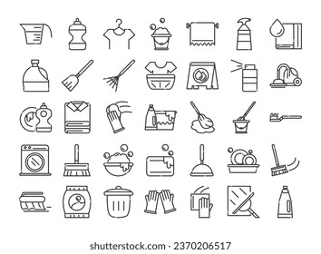 Cleaning services icon set vector