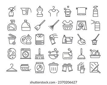 Cleaning services icon set vector