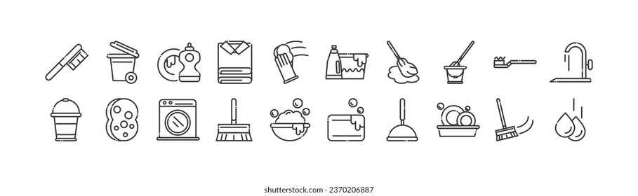Cleaning services icon set vector