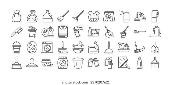 Cleaning services icon set vector