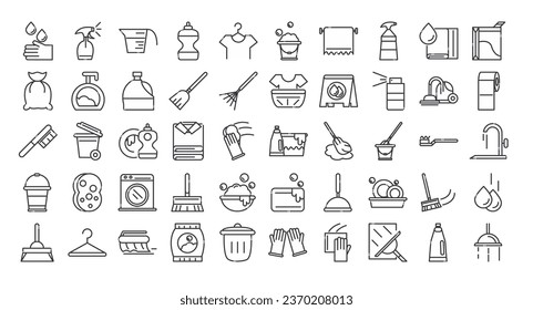 Cleaning services icon set vector