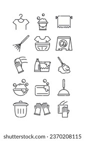 Cleaning services icon set vector