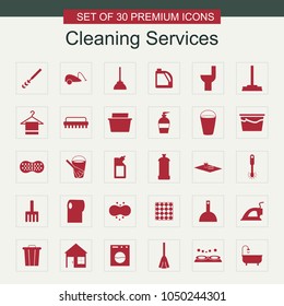 Cleaning services icons set