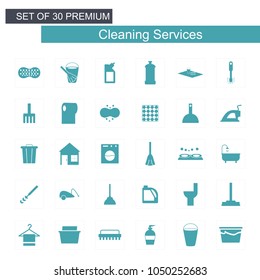 Cleaning services icons set