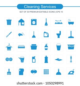 Cleaning services icons set