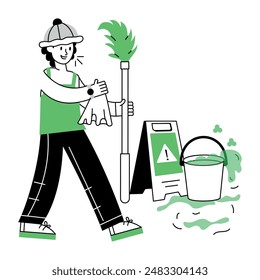  Cleaning Services Line Mini Illustrations 
