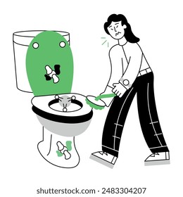 Cleaning Services Line Mini Illustrations 
