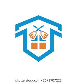 Plantilla de diseño de logotipo de servicios de limpieza sobre fondo blanco