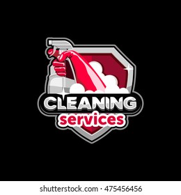 Cleaning Services Logo, Emblem, Icon, Badge.