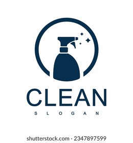 servicios de limpieza Logo con sprays como símbolo natural fresco