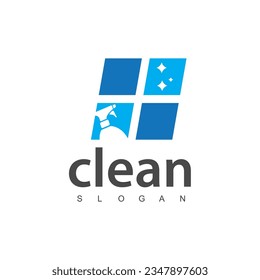 cleaning services Logo with sprays as a fresh natural symbol