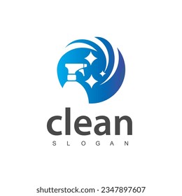 cleaning services Logo with sprays as a fresh natural symbol