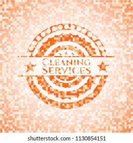 Cleaning Services orange mosaic emblem