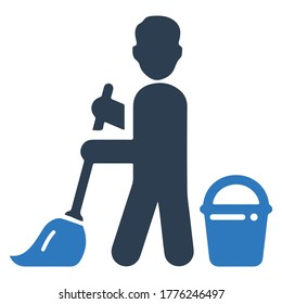 cleaning services person icons easy to use and edit