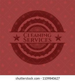  Cleaning Services red emblem. Retro