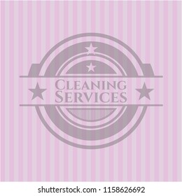 Cleaning Services retro pink emblem